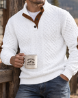 MIVANITY Highland Heritage Knit Henley Sweater Rugged Outdoor Style With Timeless Comfort