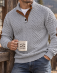 MIVANITY Highland Heritage Knit Henley Sweater Rugged Outdoor Style With Timeless Comfort