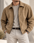 MIVANITY Men's Alder Faux Suede Zip-Up Jacket