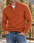 MIVANITY Men’s Northfield Quarter-Zip Knit Sweater