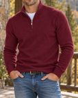 MIVANITY Men’s Northfield Quarter-Zip Knit Sweater