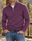 MIVANITY Men’s Northfield Quarter-Zip Knit Sweater