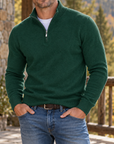 MIVANITY Men’s Northfield Quarter-Zip Knit Sweater