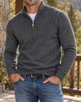 MIVANITY Men’s Northfield Quarter-Zip Knit Sweater