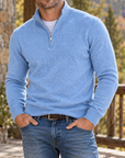MIVANITY Men’s Northfield Quarter-Zip Knit Sweater