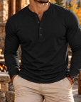 MIVANITY Men's Oakridge Classic Henley Long Sleeve Shirt