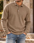 MIVANITY Men's Ridgeway Textured Knit Polo Shirt
