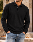MIVANITY Men's Ridgeway Textured Knit Polo Shirt