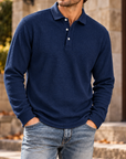 MIVANITY Men's Ridgeway Textured Knit Polo Shirt