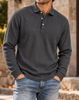 MIVANITY Men's Ridgeway Textured Knit Polo Shirt
