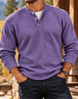 MIVANITY Men's Ridgewood Waffle Knit Henley Shirt