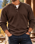 MIVANITY Men's Ridgewood Waffle Knit Henley Shirt