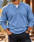 MIVANITY Men's Ridgewood Waffle Knit Henley Shirt