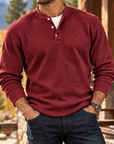 MIVANITY Men's Ridgewood Waffle Knit Henley Shirt