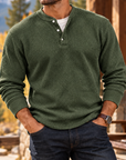 MIVANITY Men's Ridgewood Waffle Knit Henley Shirt