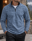 MIVANITY Men's Textured Quarter-Zip Casual Pullover