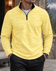 MIVANITY Men's Textured Quarter-Zip Casual Pullover