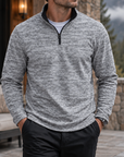 MIVANITY Men's Textured Quarter-Zip Casual Pullover