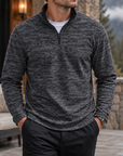 MIVANITY Men's Textured Quarter-Zip Casual Pullover