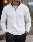 MIVANITY Men's Textured Quarter-Zip Casual Pullover