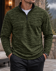 MIVANITY Men's Textured Quarter-Zip Casual Pullover