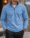 MIVANITY Men's Textured Quarter-Zip Casual Pullover