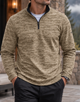MIVANITY Men's Textured Quarter-Zip Casual Pullover