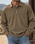 MIVANITY Vintage Forge Henley Shirt Rugged Heritage Style With Everyday Comfort