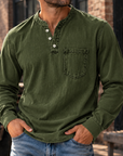 MIVANITY Vintage Forge Henley Shirt Rugged Style Meets Everyday Comfort