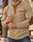 MIVANITY Vintage Ranch Waffle Henley Shirt Rugged Heritage Style With Timeless Comfort