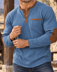 MIVANITY Vintage Ranch Waffle Henley Shirt Rugged Heritage Style With Timeless Comfort