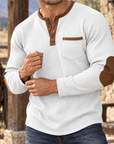 MIVANITY Vintage Ranch Waffle Henley Shirt Rugged Heritage Style With Timeless Comfort