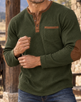 MIVANITY Vintage Ranch Waffle Henley Shirt Rugged Heritage Style With Timeless Comfort