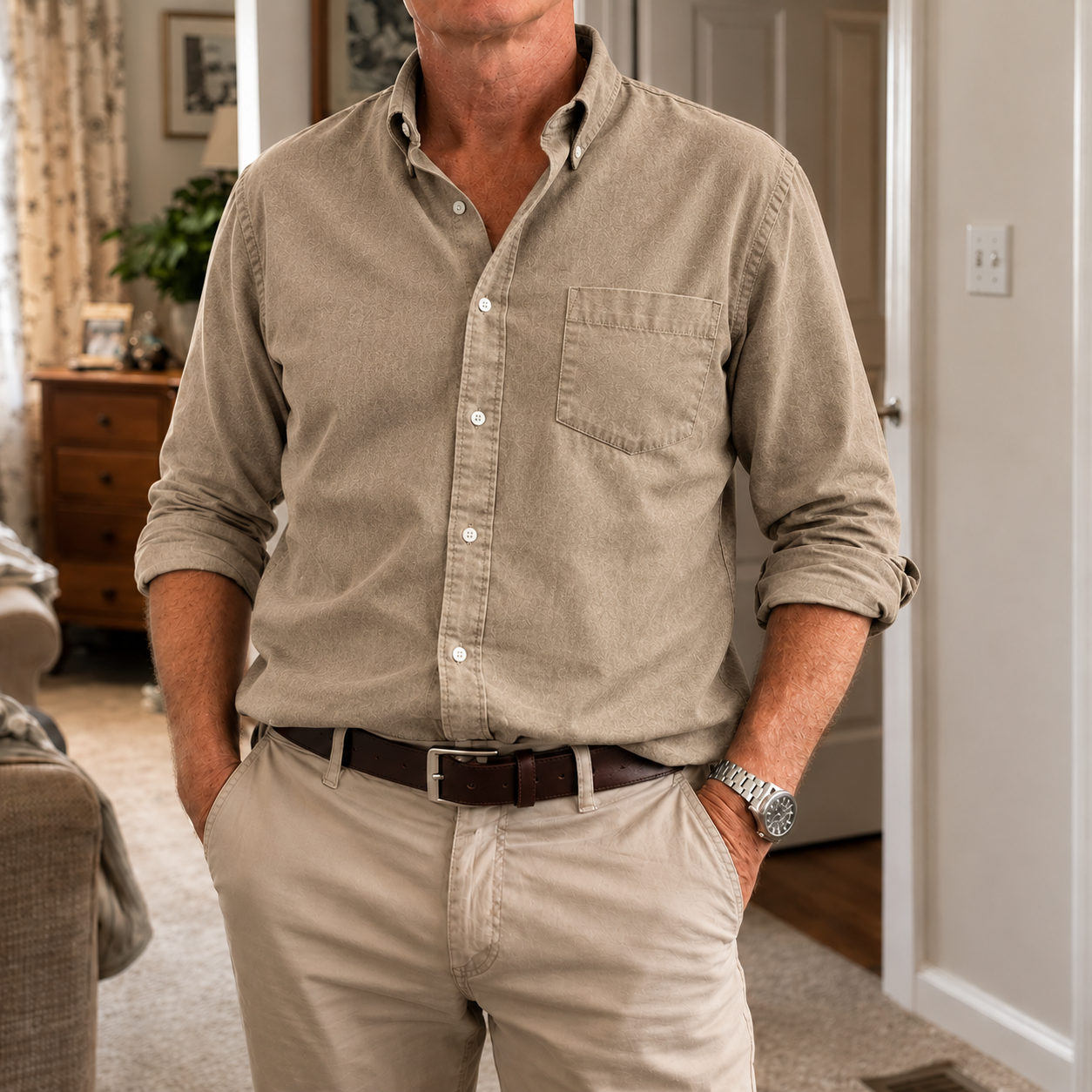 Mivanity Savior Men's Daily Classic Washed Shirt