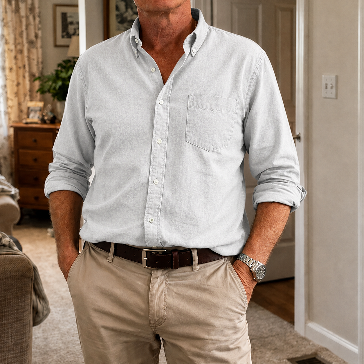 Mivanity Savior Men's Daily Classic Washed Shirt