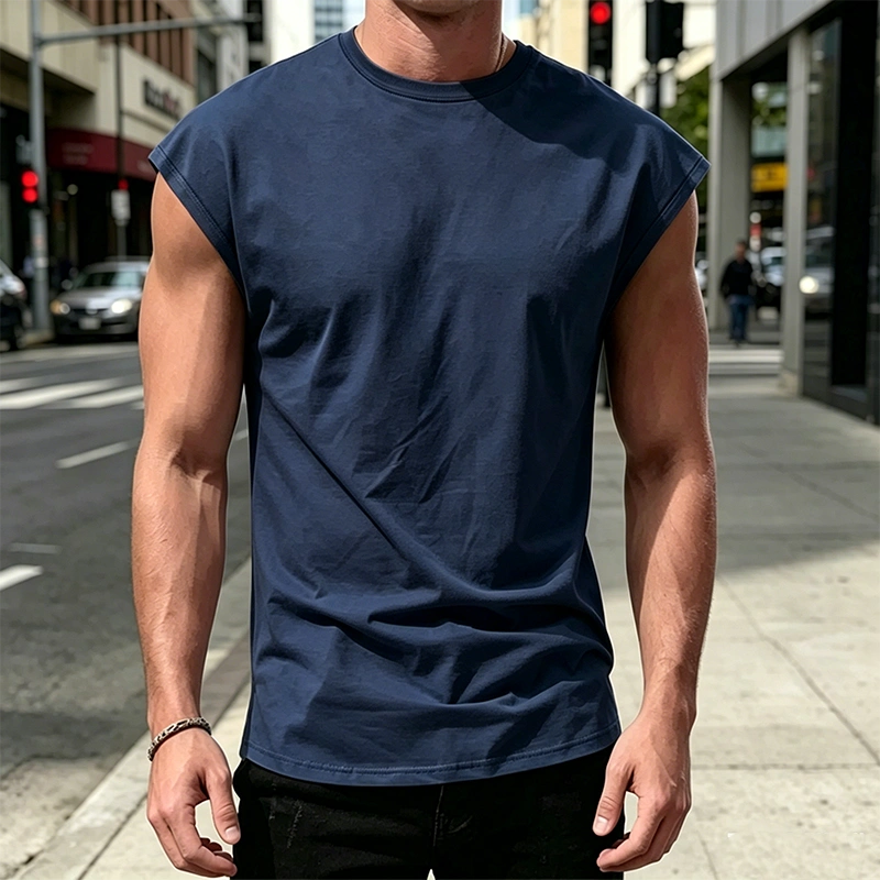 Men's Minimalist Drop Shoulder Sleeveless Tee