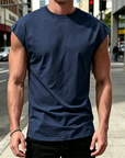 Men's Minimalist Drop Shoulder Sleeveless Tee