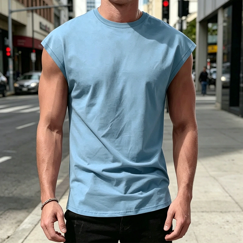 Men's Minimalist Drop Shoulder Sleeveless Tee