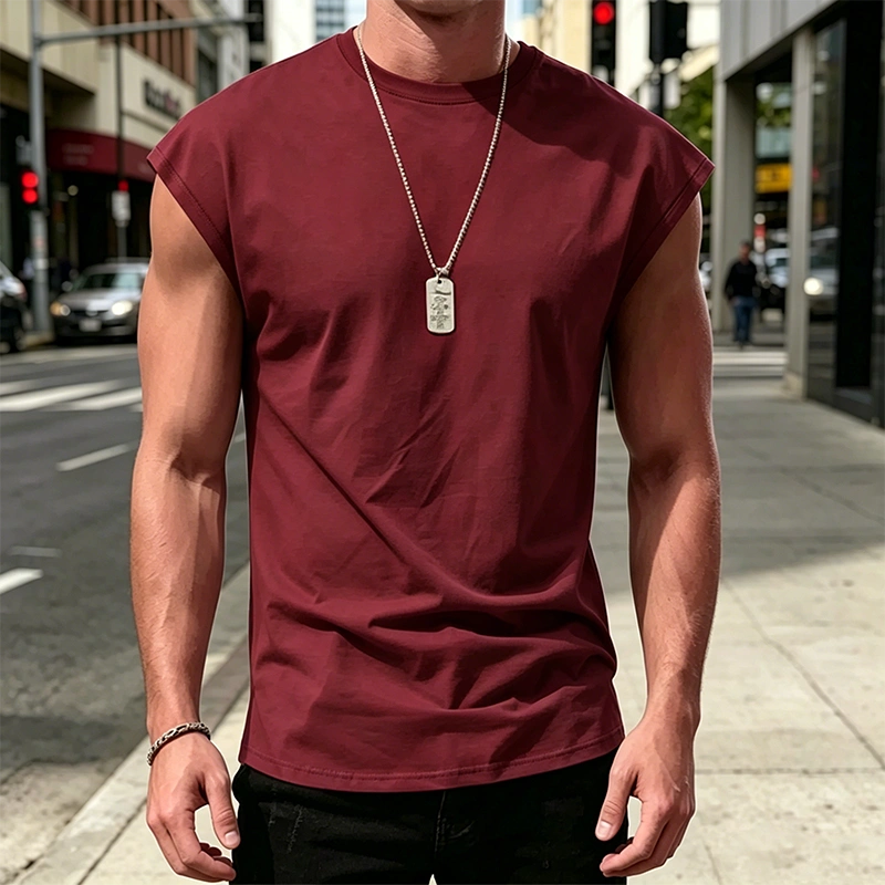 Men's Minimalist Drop Shoulder Sleeveless Tee