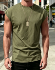 Men's Minimalist Drop Shoulder Sleeveless Tee