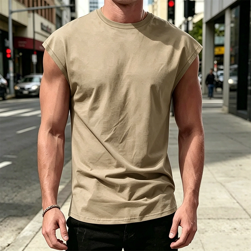 Men's Minimalist Drop Shoulder Sleeveless Tee