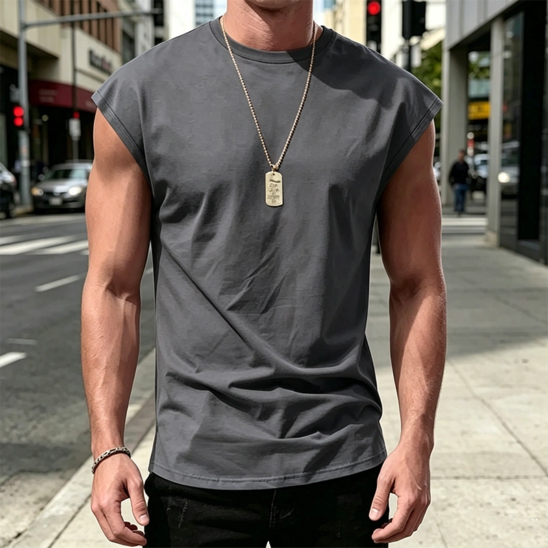 Men's Minimalist Drop Shoulder Sleeveless Tee