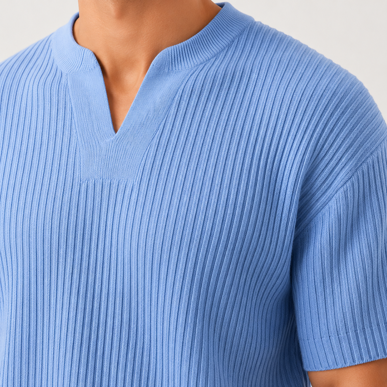 Men’s Ribbed Knit Short Sleeve Shirt