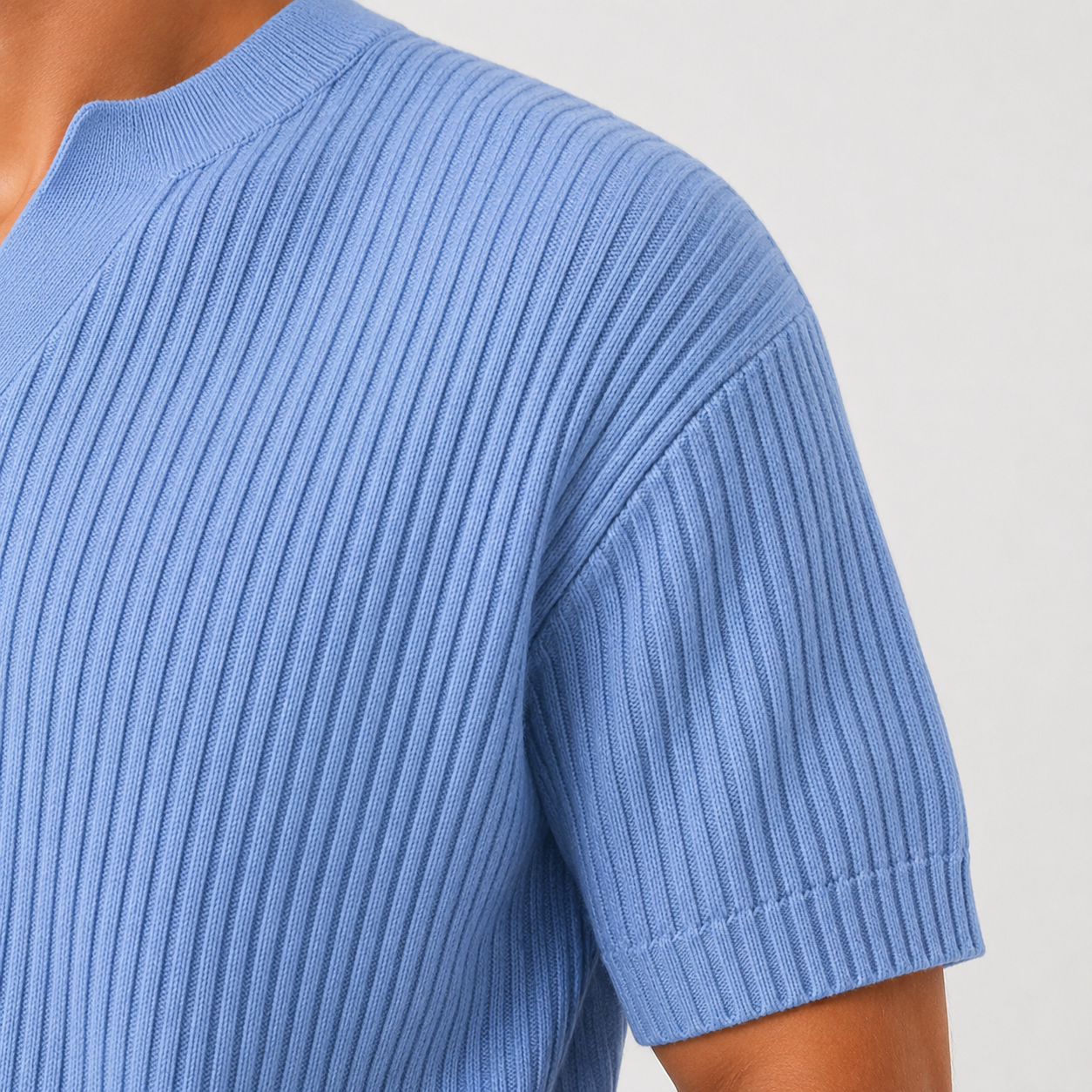 Men’s Ribbed Knit Short Sleeve Shirt