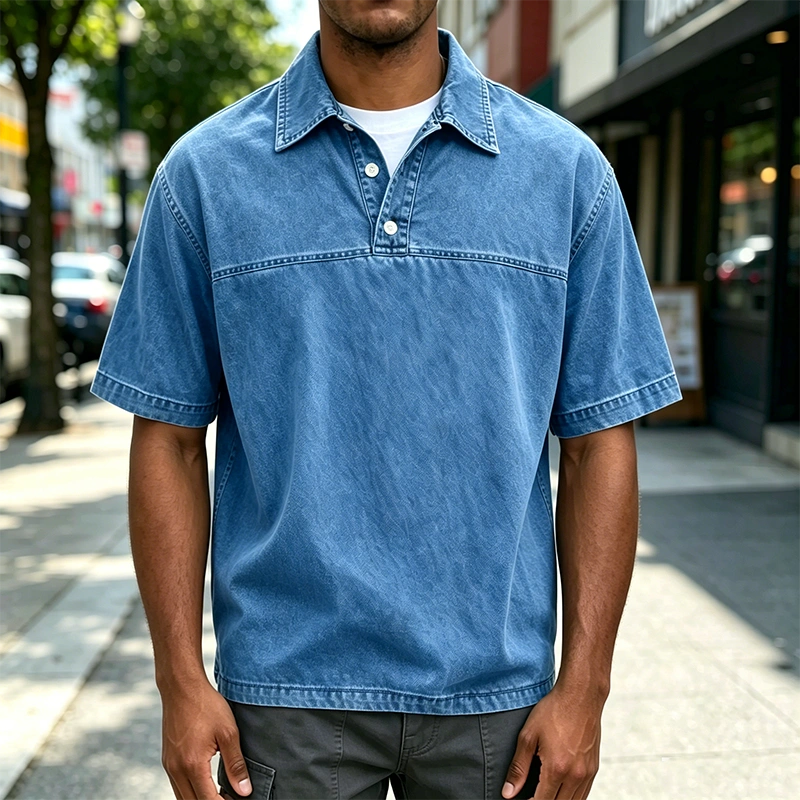 Mivanity Acid Wash Cotton Polo Shirts