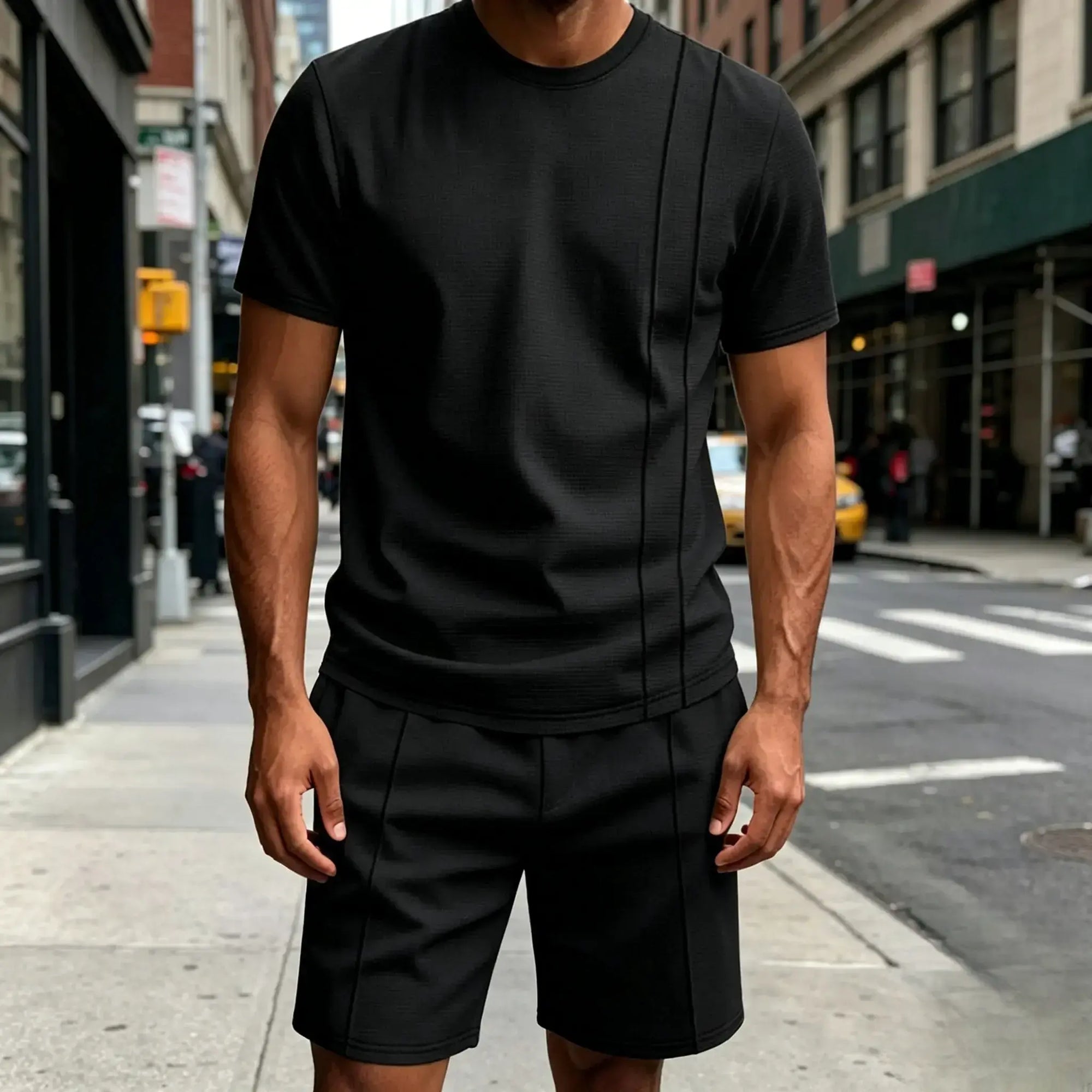 Mivanity Athleisure Loose Fit waffle 2-Piece Set