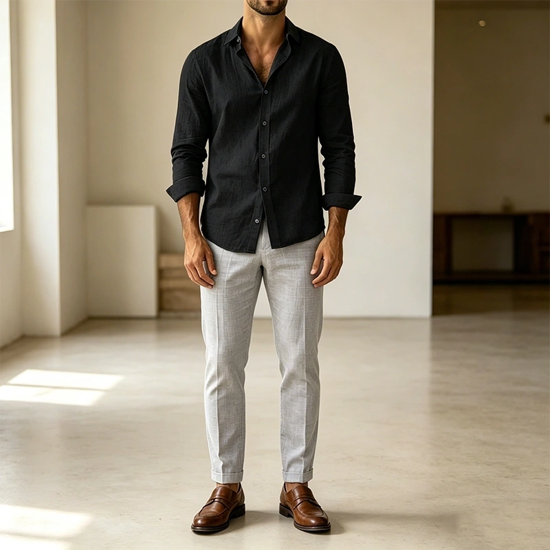 Mivanity Basic Casual Cotton Shirts