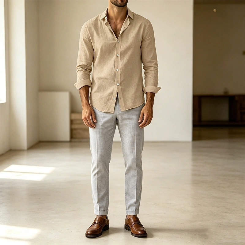 Mivanity Basic Casual Cotton Shirts