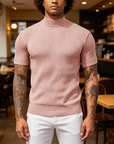 Mivanity Basic Mock Neck Knit Tee
