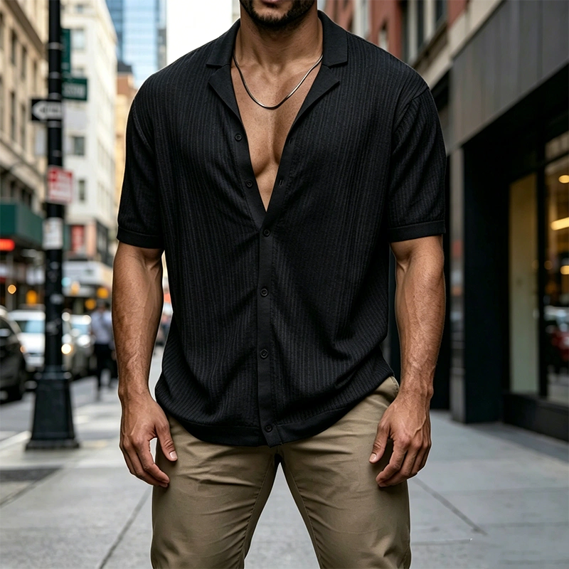 Mivanity Breathable Button Down Knit Shirts